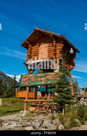 Redoubt Mountain Lodge on Crescent Lake, Lake Clark National Park and Preserve, Alaska, USA. Stock Photo