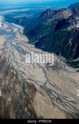 Aerial of Lake Clark National Park and Preserve, Alaska, USA. Stock Photo