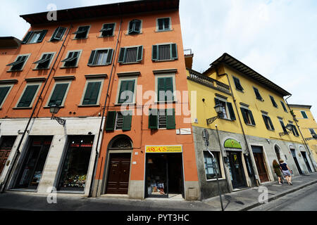 Old buildings on Via Carlo Fedeli in the old city of Pisa. Stock Photo