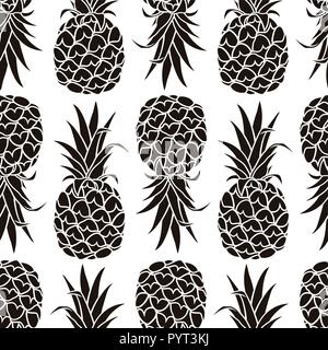 Pineapples seamless pattern. Abstract vector background for contemporary design Stock Vector