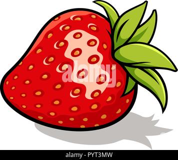 Vector illustration of fresh, ripe strawberry  isolated on white Stock Vector