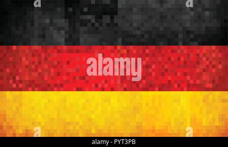 Grunge mosaic Flag of Germany - illustration,  Flag of Deutschland,  Abstract grunge mosaic vector Stock Vector