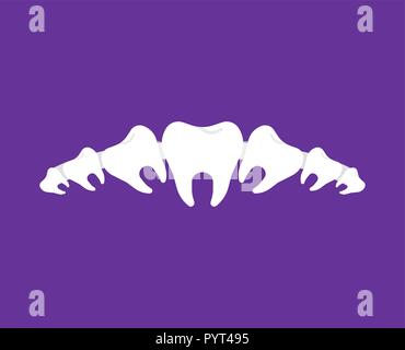 Crown tooth fairy isolated. diadem made of teeth. Cap tooth Stock Vector