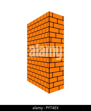 Brick wall isolated perspective. Brickwork Vector illustration Stock Vector