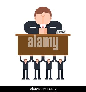 Workers carry boss. Leader concept business illustration Stock Vector ...