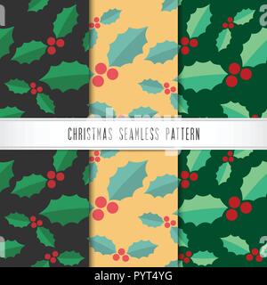 Christmas and happy new year seamless pattern. Winter holiday pattern for background or gift wrapping paper. Vector illustration. Stock Vector
