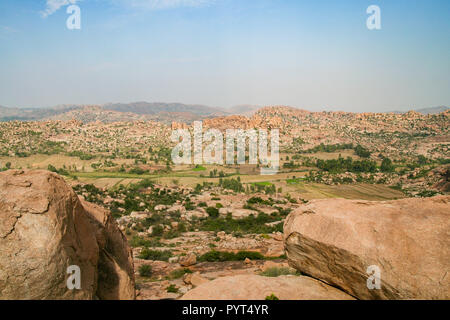 Big boulders at Hampi India landscape Stock Photo