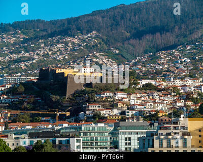 the large castle of Fortaleza de São João Baptista do Pico, Funchal, Madeira,Portugal Stock Photo