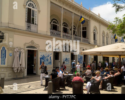 people enjoying a drink at The Ritz Madeira cafe, Funchal,Madeira,Portugal Stock Photo