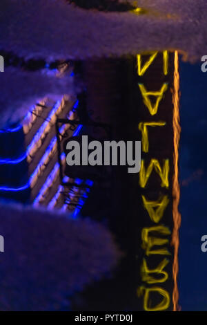 The iconic Art Deco sign for DREAMLAND on the Margate seafront. Stock Photo