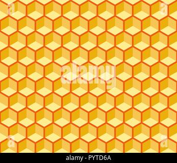 Seamless hexagonal cells vector texture. Editable, reddish background, you can change the background or cells color on any other Stock Vector