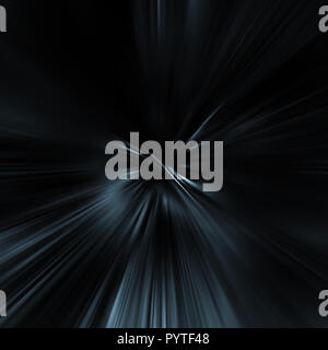 Abstract dynamic lights speed road in black background. Lighting effect motion fast In the dark Stock Photo