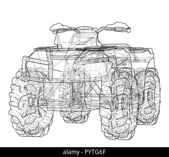 ATV quadbike concept outline. Vector Stock Vector