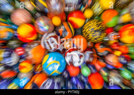 Background of colorful glass marbles as a concept for diversity, zoomed in during exposure Stock Photo