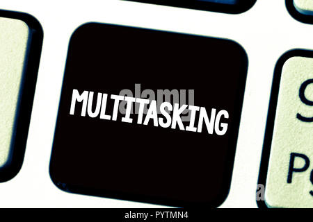 Text sign showing Multitasking. Conceptual photo Person who can deal ...