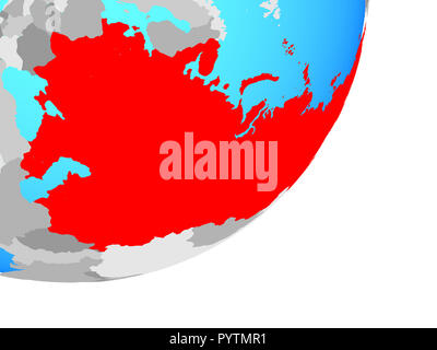 Soviet Union on blue political globe. 3D illustration. Stock Photo