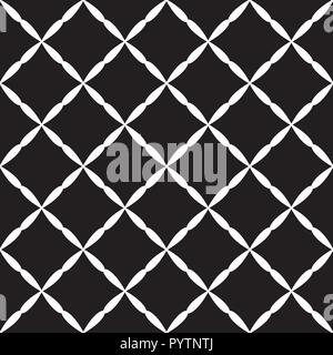 Seamless abstract grid art black white diagonal pattern Stock Vector