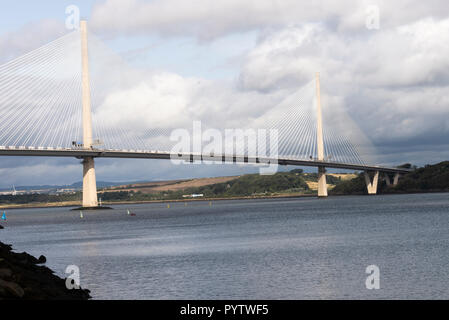 The New Queensferry Road Bridge Crossing the Firth of Forth Between Edinburgh and South Queensferry Scotland United Kingdom UK Stock Photo