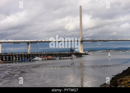 The New Queensferry Road Bridge Crossing the Firth of Forth Between Edinburgh and South Queensferry Scotland United Kingdom UK Stock Photo