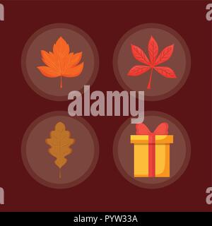 set icons of thanksgiving day happy vector illustration design Stock Vector