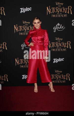 Los Angeles, California, USA. 29th October, 2018. Meg Donnelly  10/29/2018 The World Premiere of 'The Nutcracker and The Four Realms' arrival held at The Ray Dolby Ballroom in Los Angeles, CA Photo by Izumi Hasegawa / HNW / PictureLux Credit: PictureLux / The Hollywood Archive/Alamy Live News