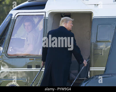 Washington, District of Columbia, USA. 30th Oct, 2018. United States President Donald J. Trump departs The White House in Washington, DC, October 30, 2018 headed to Pittsburgh, PA to meet with members of the local Jewish community after a recent shooting at a synagogue. Credit: Chris Kleponis/CNP Credit: Chris Kleponis/CNP/ZUMA Wire/Alamy Live News Stock Photo