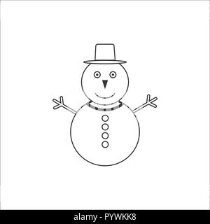 Christmas icon. Snowman icon. Vector illustrations. Flat design. Stock Vector