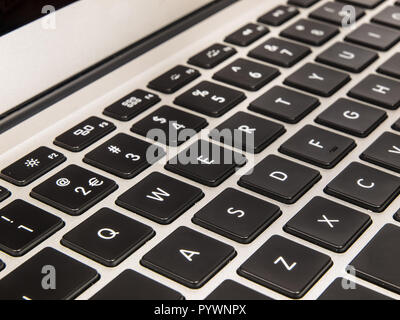 QWERTY Keyboard on a Modern  Notebook Computer Stock Photo