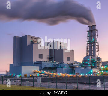 Detail of a modern power plant fueled with coal and biomass Stock Photo
