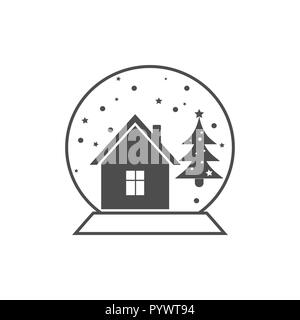 Christmas icon. Christmas glass ball. Vector illustrations. Flat design. Stock Vector