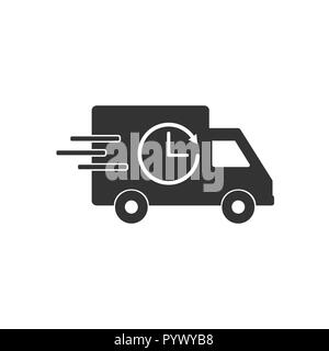 Delivery truck icon. Vector illustration, flat design. Stock Vector