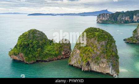 Aerial view of Ao Nang coastine in Krabi province, Thailand Stock Photo