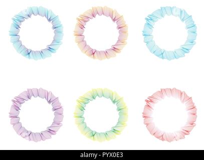 Round frame of flowing grid. Stock Vector