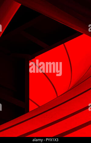 Abstract group of red curved lines and shapes. Stock Photo
