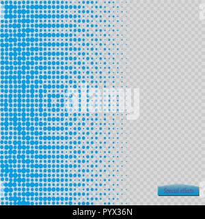 Halftone pattern vector.blue the circles to the background squares Stock Vector