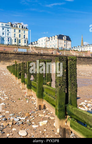 Bridlington beach Yorkshire Bridlington Green Groynes on Bridlington sea front North Marine Drive Bridlington  England UK GB Stock Photo