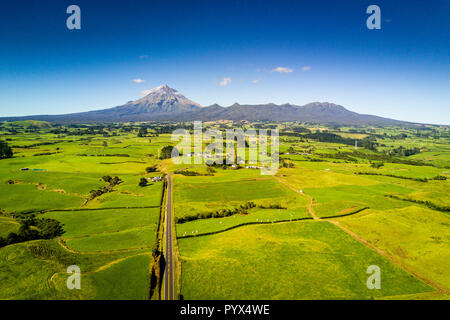 Scenic view of mount Taranaki in Egmont national park, in New Zealand Stock Photo