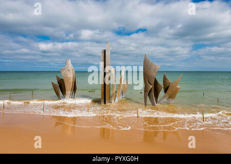 Omaha Beach Memorial Sculpture in Saint-Laurent-sur-Mer Normandy France Stock Photo