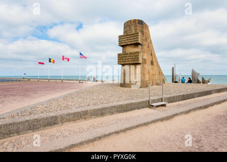 Omaha Beach Monument in Saint-Laurent-sur-Mer Normandy France Stock Photo