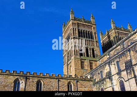 Taken to capture the ancient Norman architecture of Durham Cathedral. Stock Photo