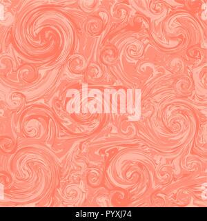 marble vibrant texture in coral red tones, abstract vector digital paint background Stock Vector