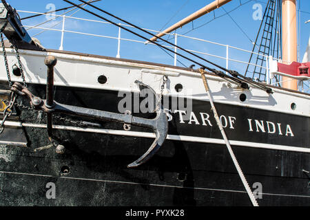 Star of India clipper ship (or bark), Seaport Village, San Diego, California. Stock Photo