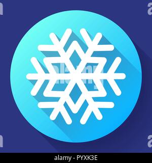 Single snowflake icon, flat snow icon flat style. Stock Vector