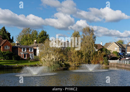 LINDFIELD, WEST SUSSEX/UK -OCTOBER 29 : View of the pond in Lindfield West Sussex on October 29, 2018 Stock Photo