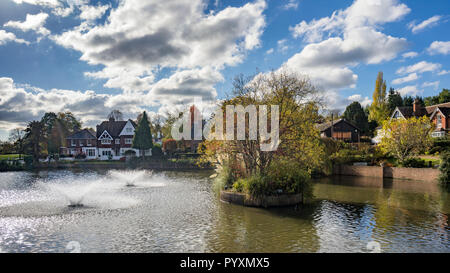 LINDFIELD, WEST SUSSEX/UK -OCTOBER 29 : View of the pond in Lindfield West Sussex on October 29, 2018 Stock Photo