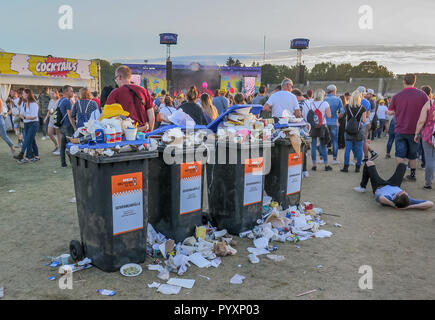 Garbage can, Lollapalooza festival, Olympic stadium, Westend, Berlin, Germany, Muelleimer, Lollapalooza-Festival, Olympiastadion, Deutschland Stock Photo