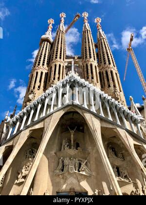 The Basílica de la Sagrada Família, also known as the Sagrada Família Stock Photo