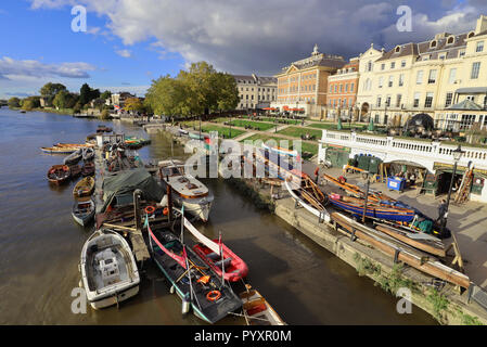 A late afternoon capture of the River Thames from Richmond Bridge. Stock Photo