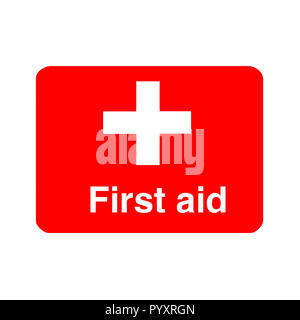 First aid sign with a white background Stock Photo