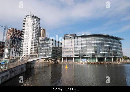 BBC at Media City, Salford Quays, Manchester, UK Stock Photo